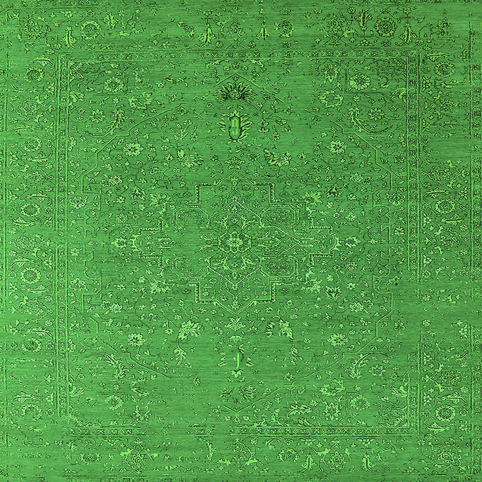 Square Oriental Green Industrial Rug, urb2561grn
