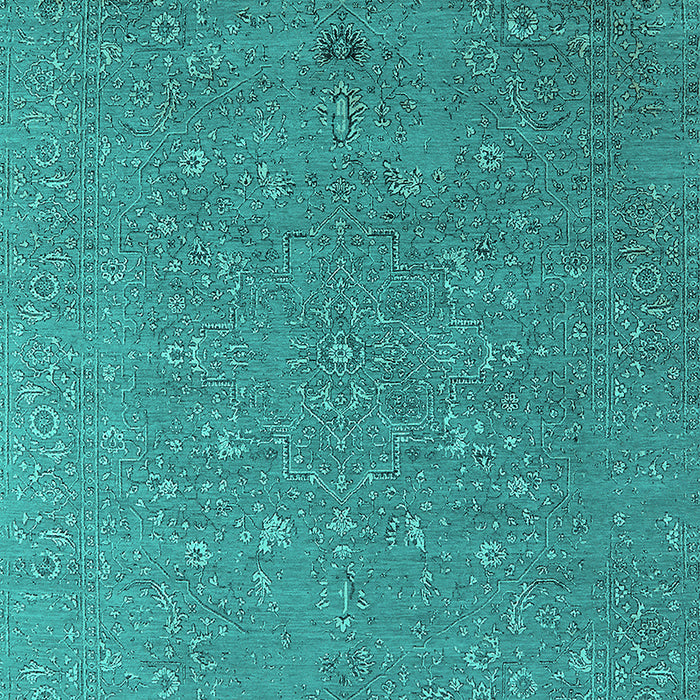 Machine Washable Oriental Turquoise Industrial Area Rugs, wshurb2561turq