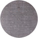 Round Mid-Century Modern Dark Gray Oriental Rug, urb2561