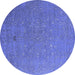 Round Oriental Blue Industrial Rug, urb2561blu