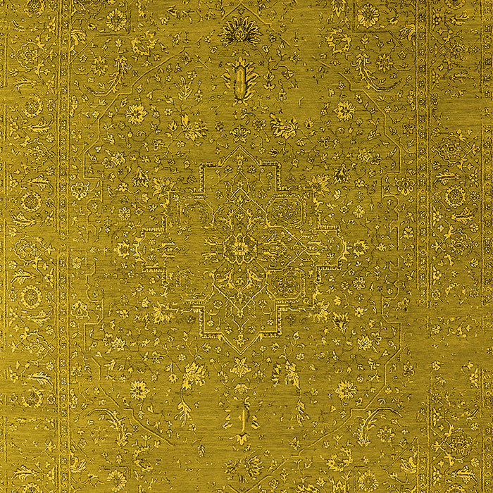 Machine Washable Oriental Yellow Industrial Rug, wshurb2561yw