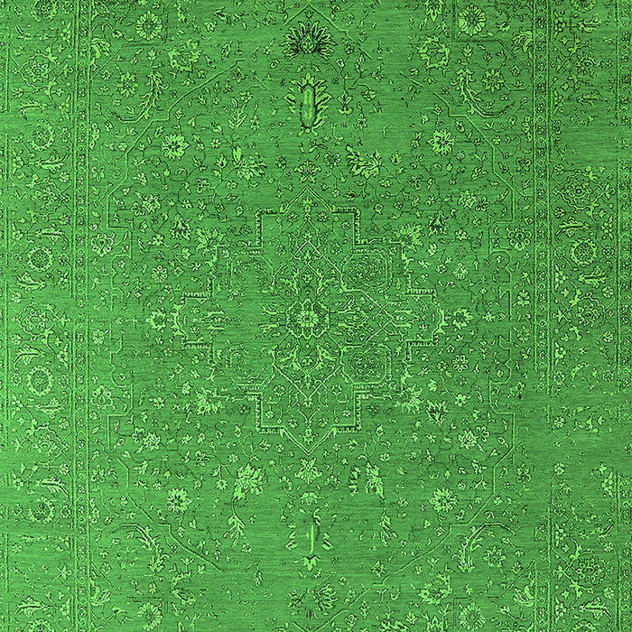 Machine Washable Oriental Green Industrial Area Rugs, wshurb2561grn