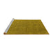 Sideview of Machine Washable Oriental Yellow Industrial Rug, wshurb2561yw