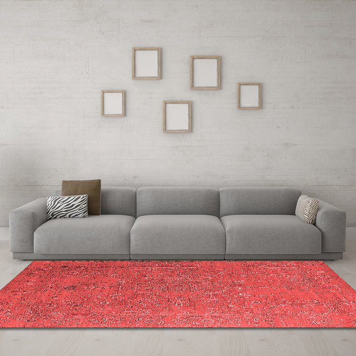Industrial Red Washable Rugs