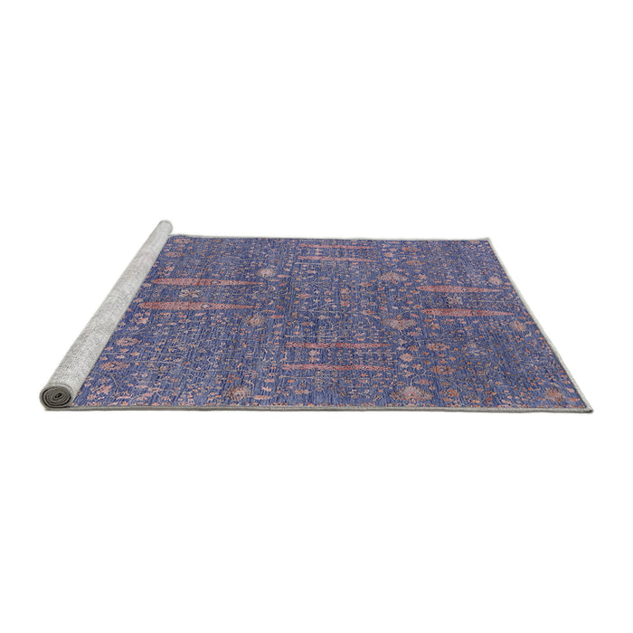 Sideview of Machine Washable Industrial Modern Deep Periwinkle Purple Rug, wshurb2562