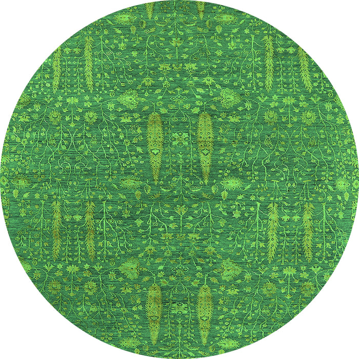 Round Oriental Green Industrial Rug, urb2562grn
