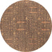 Round Oriental Brown Industrial Rug, urb2562brn