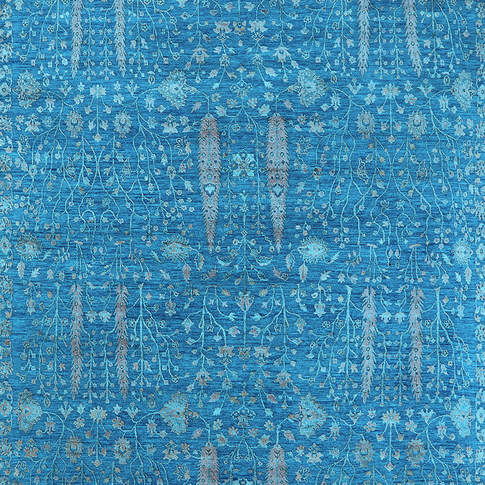Machine Washable Oriental Light Blue Industrial Rug, wshurb2562lblu