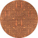 Round Oriental Orange Industrial Rug, urb2562org