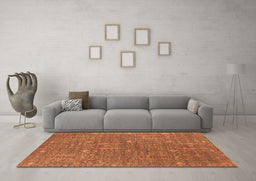 Machine Washable Oriental Orange Industrial Area Rugs in a Living Room, wshurb2562org