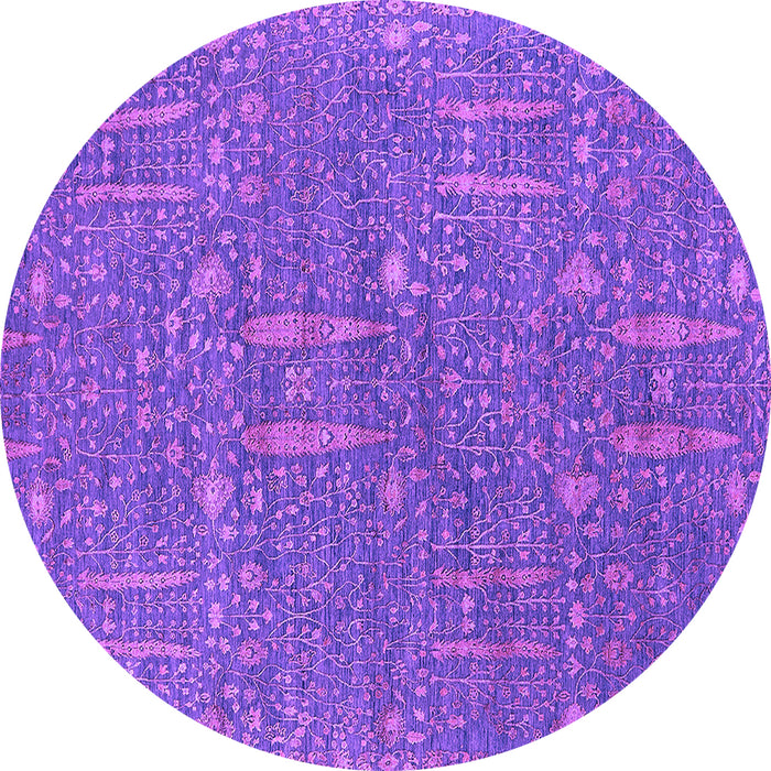 Round Oriental Purple Industrial Rug, urb2562pur