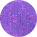 Round Oriental Purple Industrial Rug, urb2562pur