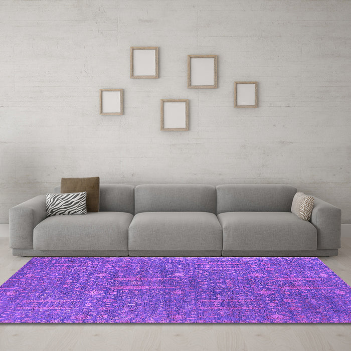 Machine Washable Oriental Purple Industrial Area Rugs in a Living Room, wshurb2562pur