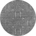 Round Oriental Gray Industrial Rug, urb2562gry