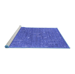 Sideview of Machine Washable Oriental Blue Industrial Rug, wshurb2562blu