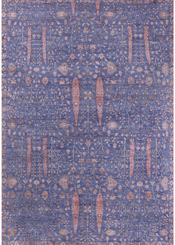 Mid-Century Modern Deep Purple Oriental Rug, urb2562