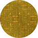 Round Oriental Yellow Industrial Rug, urb2562yw