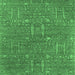 Square Machine Washable Oriental Emerald Green Industrial Area Rugs, wshurb2562emgrn