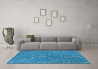 Machine Washable Oriental Light Blue Industrial Rug, wshurb2562lblu