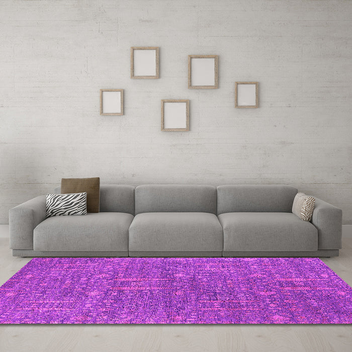 Machine Washable Oriental Pink Industrial Rug in a Living Room, wshurb2562pnk