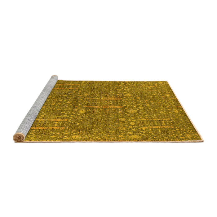 Sideview of Machine Washable Oriental Yellow Industrial Rug, wshurb2562yw