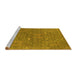 Sideview of Machine Washable Oriental Yellow Industrial Rug, wshurb2562yw