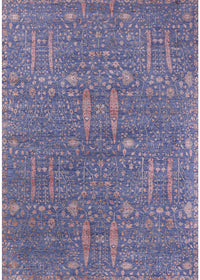 Machine Washable Industrial Modern Deep Periwinkle Purple Rug, wshurb2562