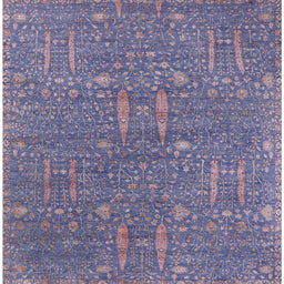 Square Machine Washable Industrial Modern Deep Periwinkle Purple Rug, wshurb2562