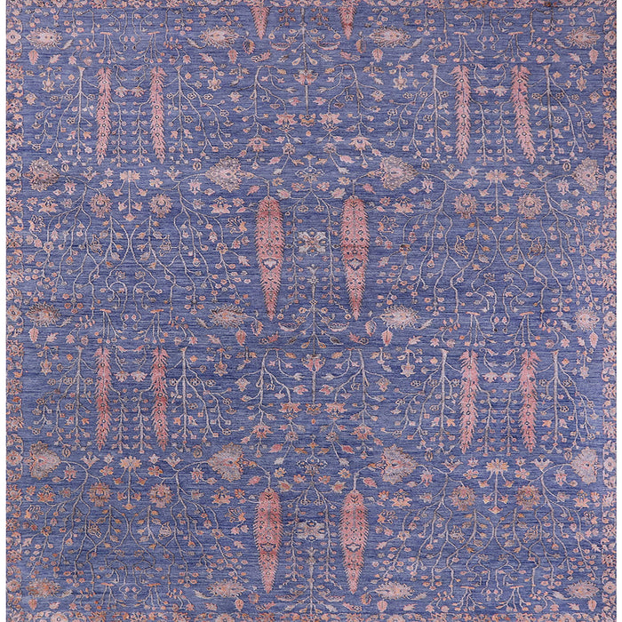 Square Machine Washable Industrial Modern Deep Periwinkle Purple Rug, wshurb2562