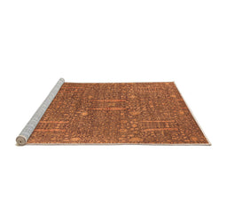 Sideview of Machine Washable Oriental Orange Industrial Area Rugs, wshurb2562org