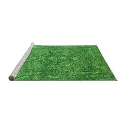 Sideview of Machine Washable Oriental Green Industrial Area Rugs, wshurb2563grn