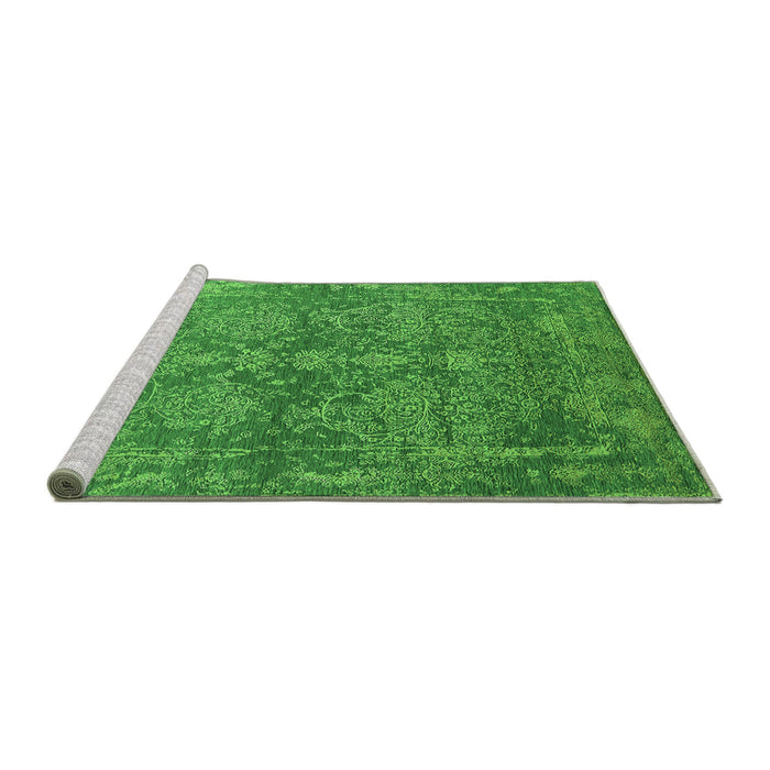 Sideview of Machine Washable Oriental Green Industrial Area Rugs, wshurb2563grn