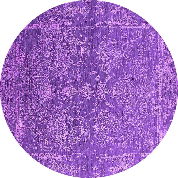 Round Oriental Purple Industrial Rug, urb2563pur