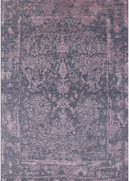 Mid-Century Modern Dark Gray Oriental Rug, urb2563