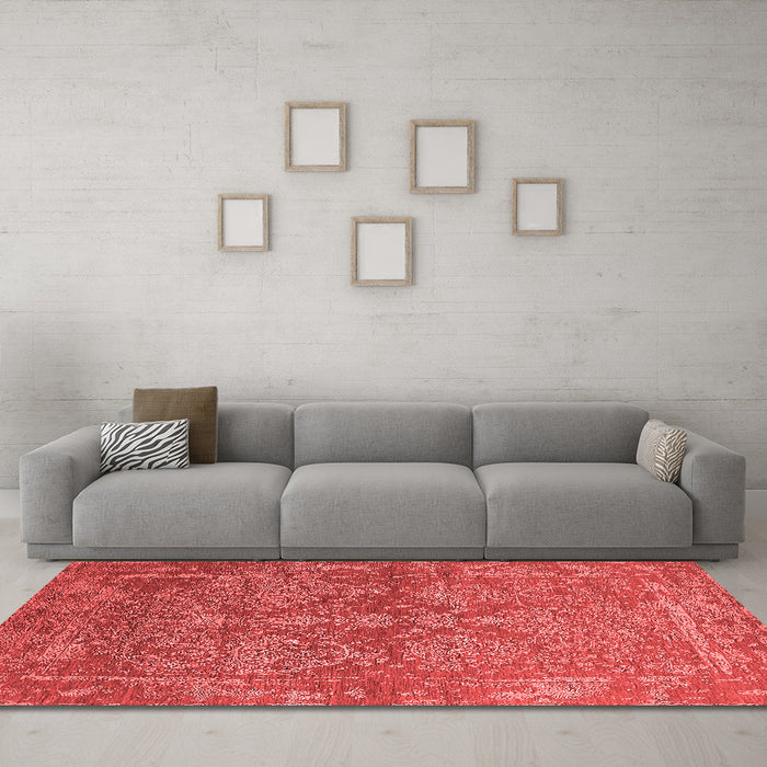 Industrial Red Washable Rugs