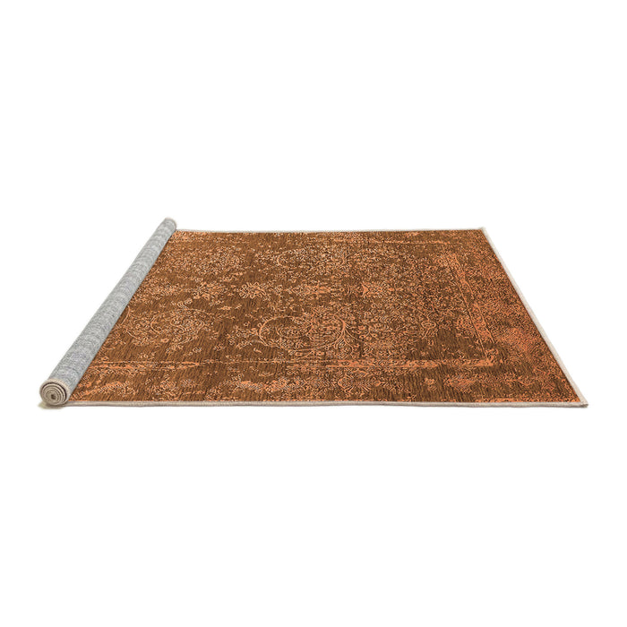 Sideview of Machine Washable Oriental Orange Industrial Area Rugs, wshurb2563org
