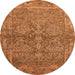 Round Oriental Orange Industrial Rug, urb2563org