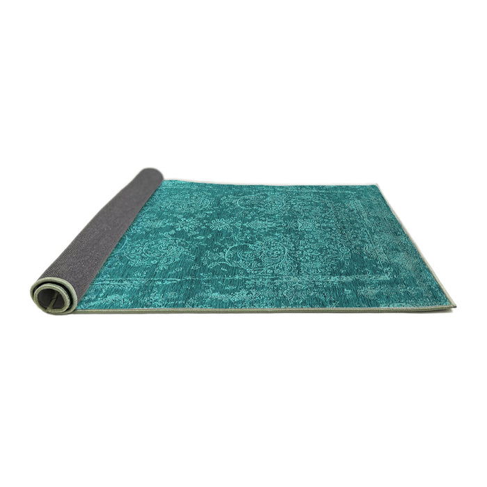 Sideview of Oriental Turquoise Industrial Rug, urb2563turq
