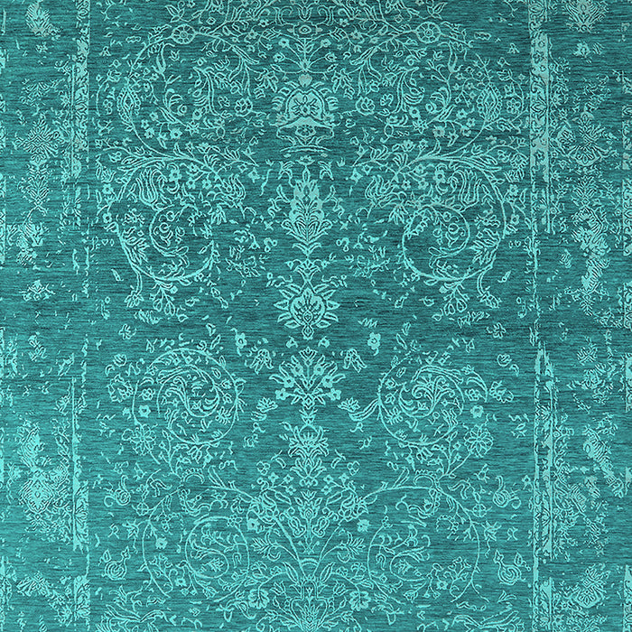 Machine Washable Oriental Turquoise Industrial Area Rugs, wshurb2563turq