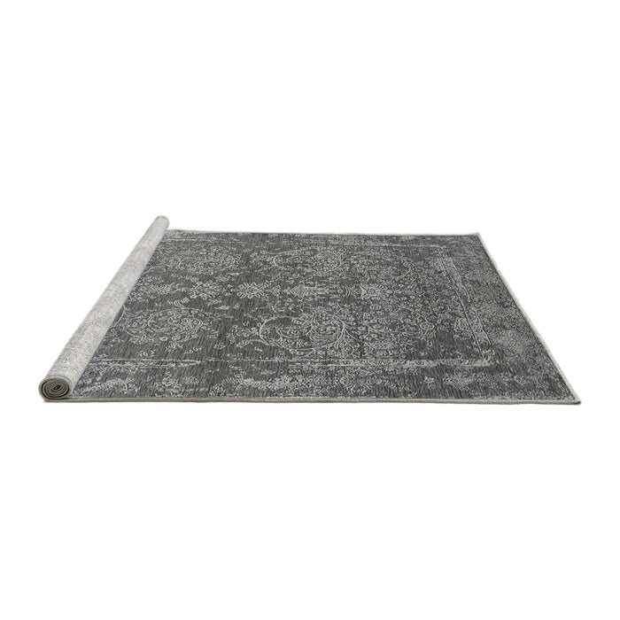 Sideview of Machine Washable Oriental Gray Industrial Rug, wshurb2563gry
