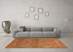 Machine Washable Oriental Orange Industrial Area Rugs in a Living Room, wshurb2563org
