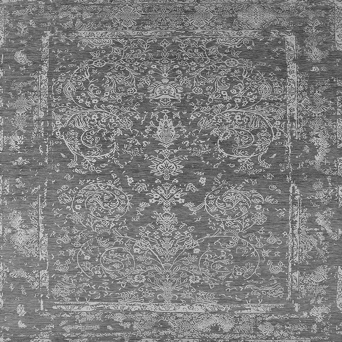 Square Machine Washable Oriental Gray Industrial Rug, wshurb2563gry