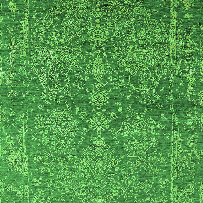 Machine Washable Oriental Green Industrial Area Rugs, wshurb2563grn