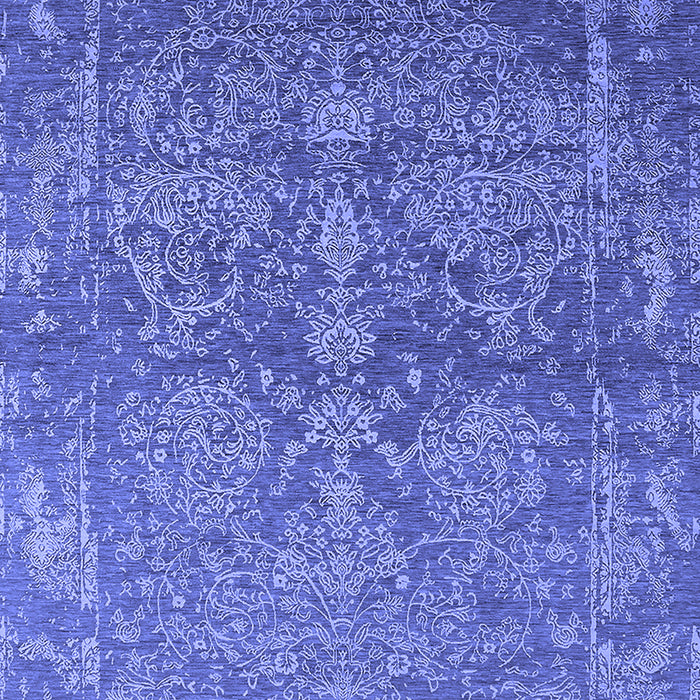 Machine Washable Oriental Blue Industrial Rug, wshurb2563blu