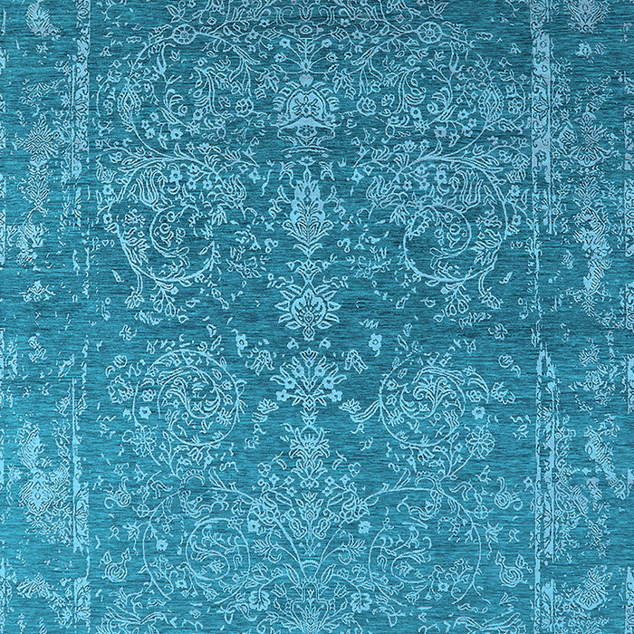 Machine Washable Oriental Light Blue Industrial Rug, wshurb2563lblu