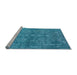 Sideview of Machine Washable Oriental Light Blue Industrial Rug, wshurb2563lblu