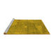 Sideview of Machine Washable Oriental Yellow Industrial Rug, wshurb2564yw