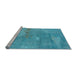 Sideview of Machine Washable Oriental Light Blue Industrial Rug, wshurb2564lblu