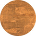 Round Oriental Orange Industrial Rug, urb2564org