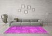 Machine Washable Oriental Pink Industrial Rug in a Living Room, wshurb2564pnk